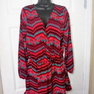 LIVING DOLL ROMPER SZ XL MULTICOLORED TRIBAL PRINT